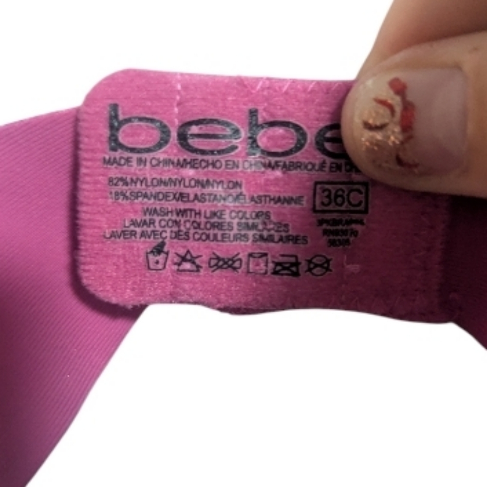 Bebe Push Up Bra 36 C Pink Adjustable W-481 - Picture 5 of 7